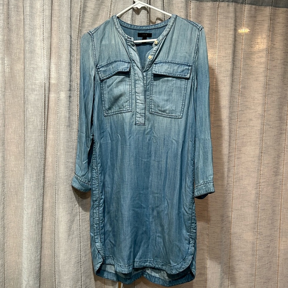 Jcrew blue chambray shirt dress